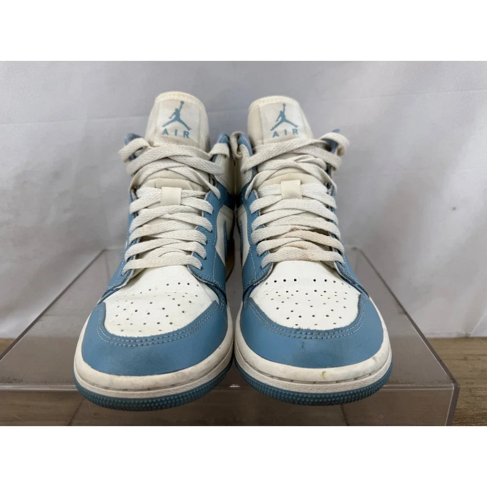 Nike‎ Air Jordan 1 Mid Marina Blue White Basketball Shoes BQ6472-141 Size 7.5
